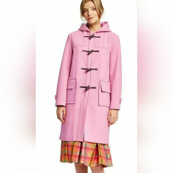 Isaac Mizrahi Jackets & Blazers - Isaac Mizrahi Pink Rayon/Wool Toggle Trench Coat